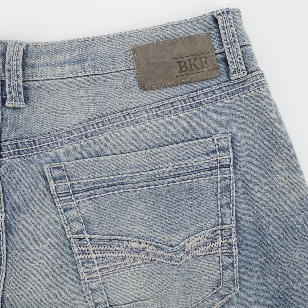BKE Seth Straight‎ Leg Jeans Light Wash Blue Mens 36x27